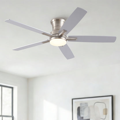 Mordern Flush Mount Ceiling Fan With Light And Remote Control
