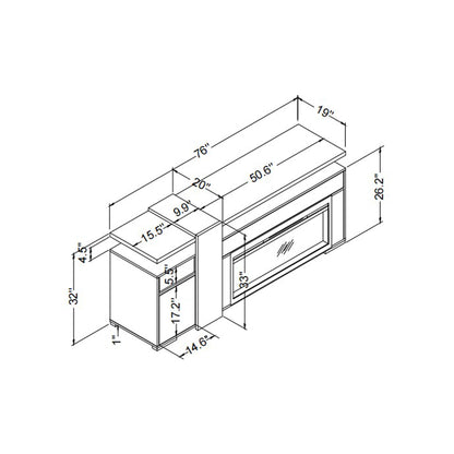 Zorra - Entertainment Unit With Bluetooth Speaker - Gray