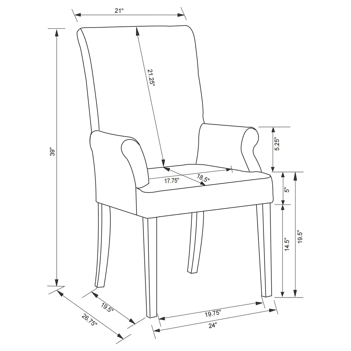 Draper - Upholstered Arm Chair - Beige