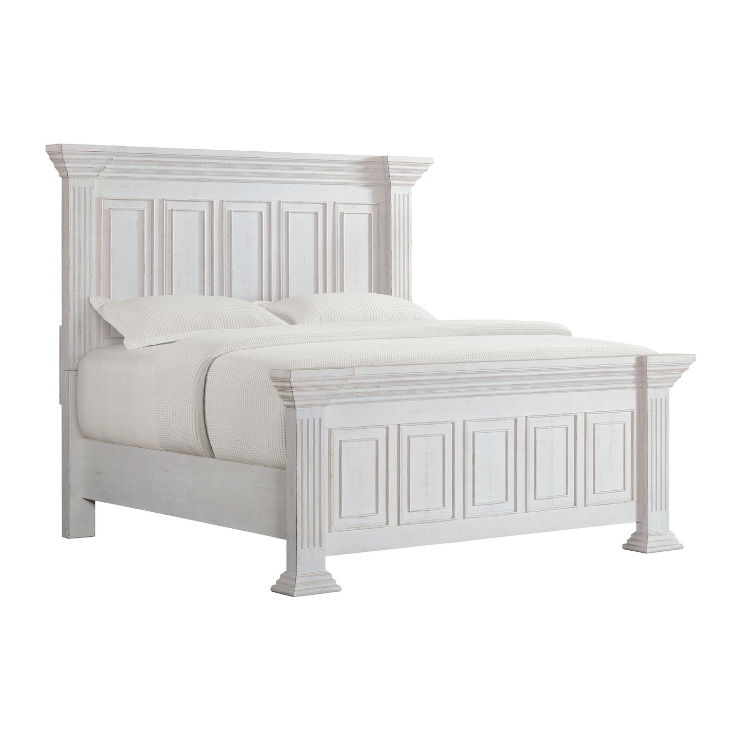 Heather - King Panel Footboard With Slats - Rustic White