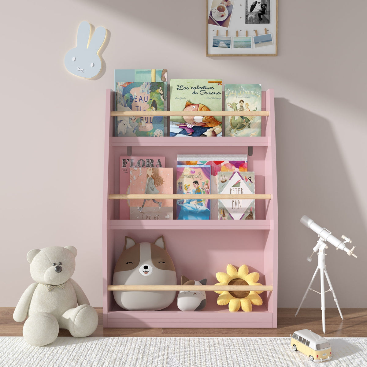 3 Tier Book Shelf, Compact Storage For Bedrooms