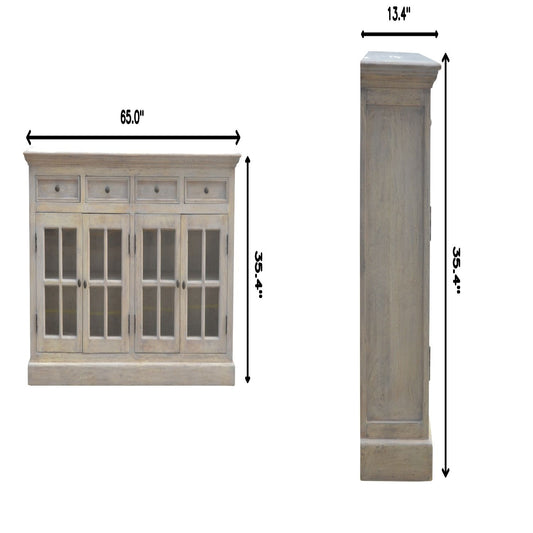 Glazed Sideboard - Natural / White