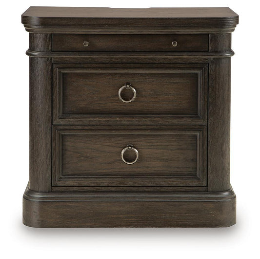 Wickenger - Two Drawer Night Stand - Dark Brown