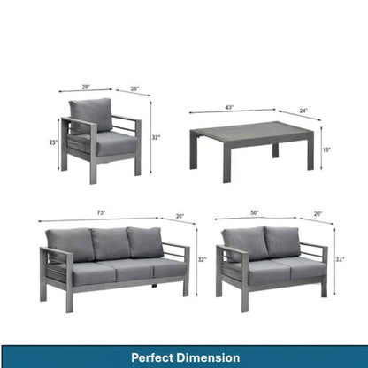 Outdoor Patio Set, All-Weather & Thick Cushions