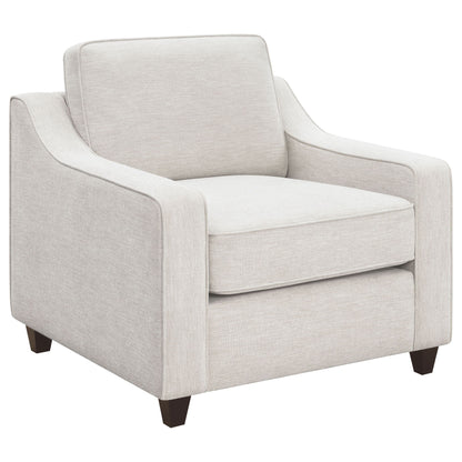 Mahaffey - Upholstered Sloped Track Arm Chair - Beige
