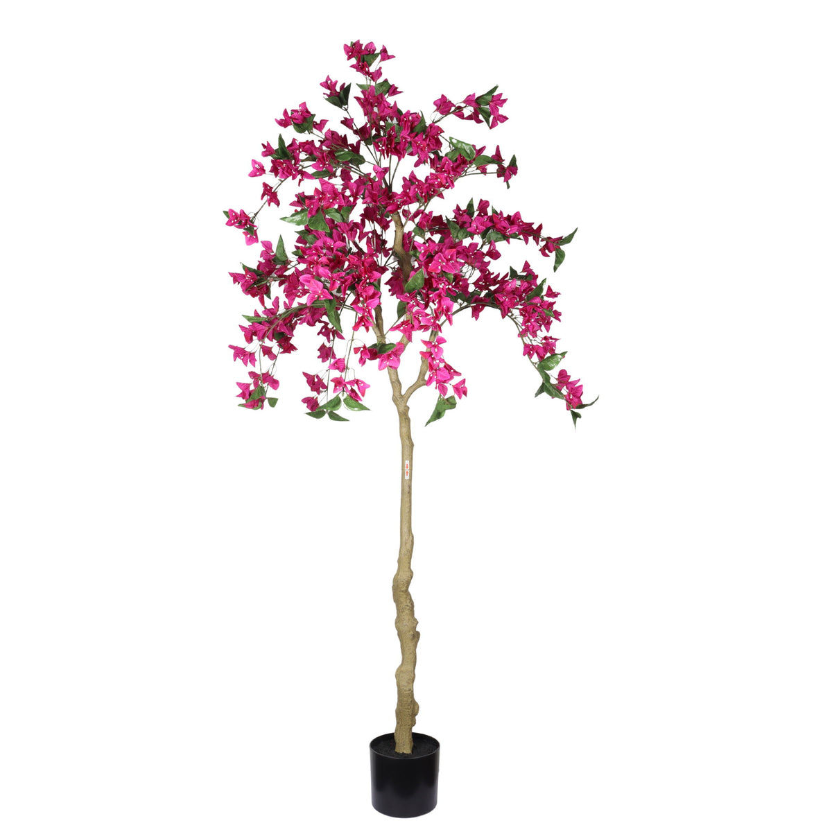 Artificial Bougainvillea Tree, Realistic Faux Potted Plant For Indoor Home Decor - Dark Pink / Green Leaves