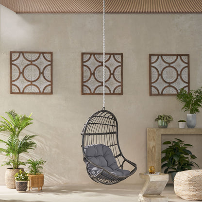 Richards - Outdoor / Indoor Wicker Hanging Chair - Gray