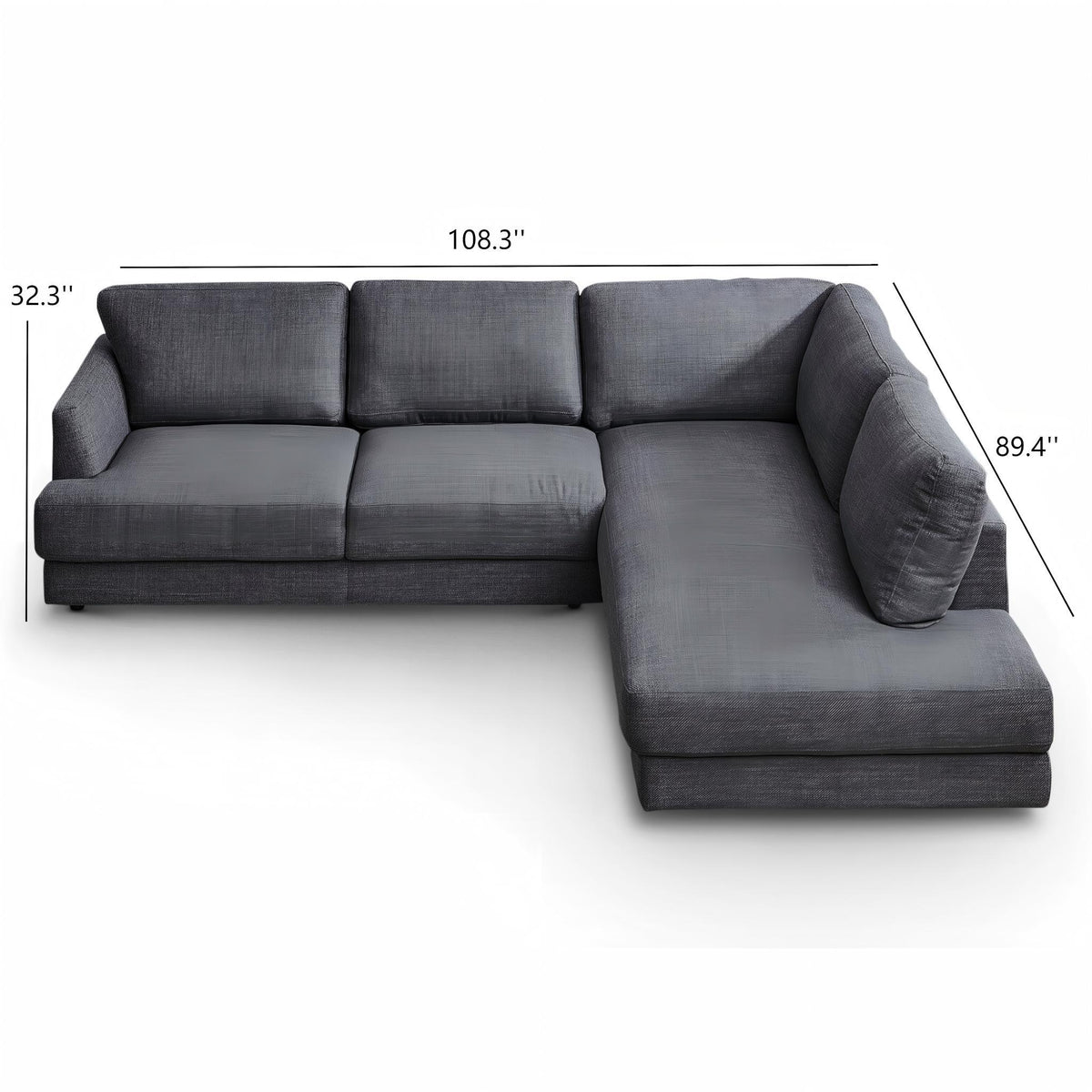 Glander - Cozy Sectional Sofa Right Facing - Gray