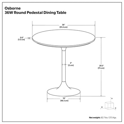 Osborne - Round Dining Table - White / Copper