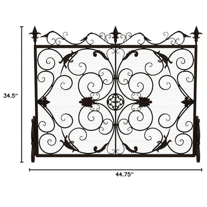 Darcie - Wrought Fireplace Screen, Ornate Design