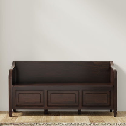 Connaught - Wide Entryway Storage Bench - Chestnut