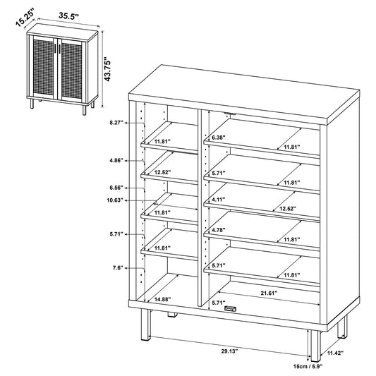 Stagg - 2 Door Shoe Storage Cabinet - Natural