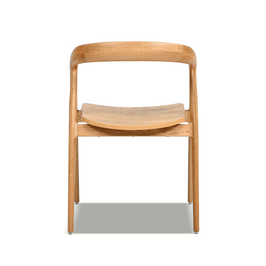 Simeon - Scandinavian Sculpted Dining Chair - Warm Natural Brown