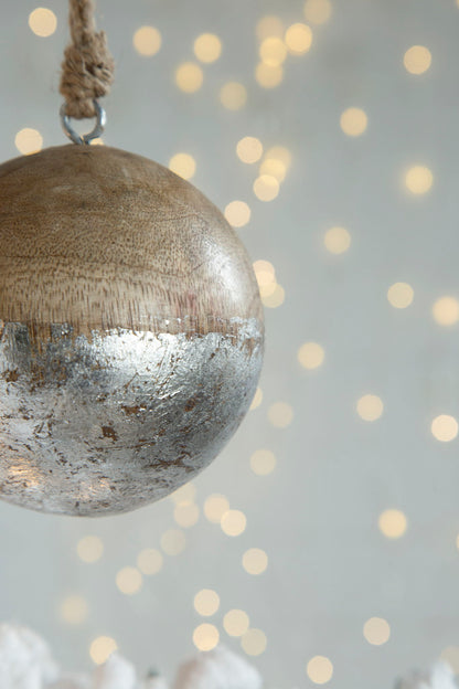 Christmas Ball Ornaments, Wood Decorative Hanging Ball Christmas Tree Ornaments For Holiday Party Decorations