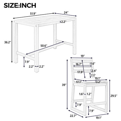 Patio Bar Set With Ergonomic Chairs