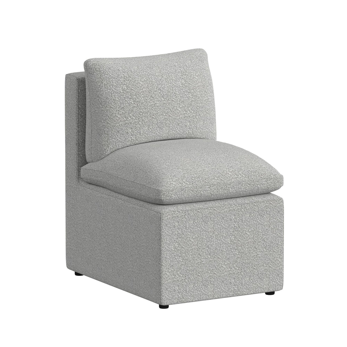 Portland - Upholstered Armless Chair - Gray Boucle