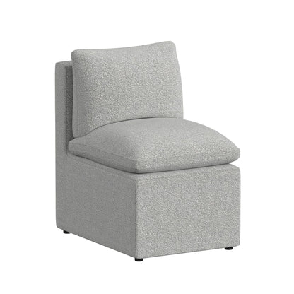 Portland - Upholstered Armless Chair - Gray Boucle