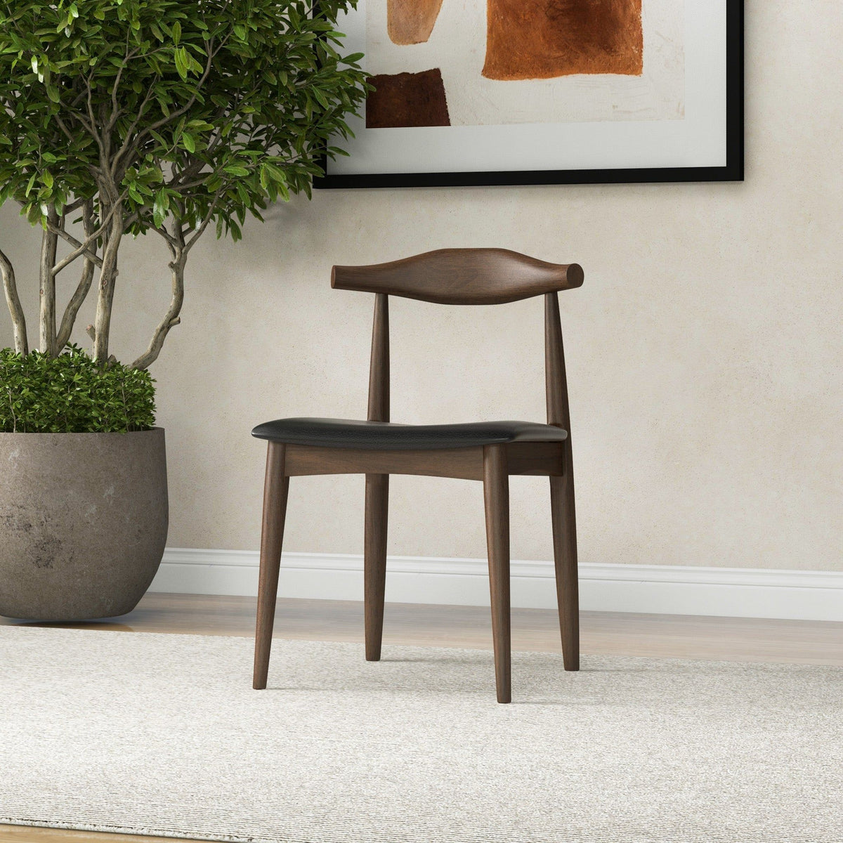 Destiny - Dining Chairs (Set of 2) - Black / Dark Brown