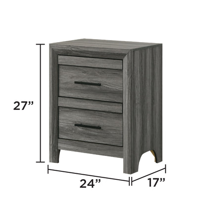 Denver - 2 Drawer Nightstand - Gray