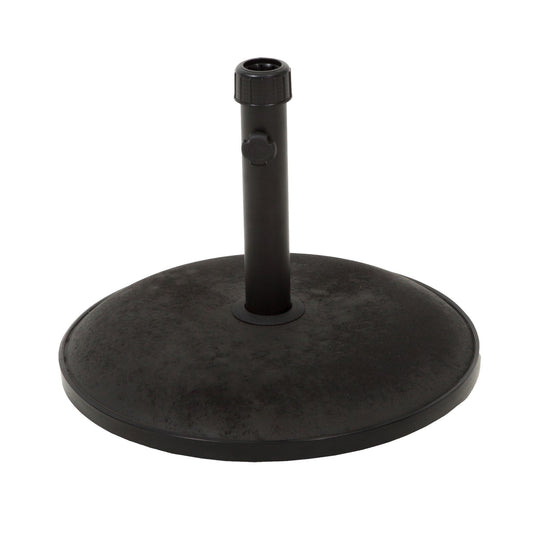 Stylish Concrete Umbrella Base With Iron Support Pole - Black