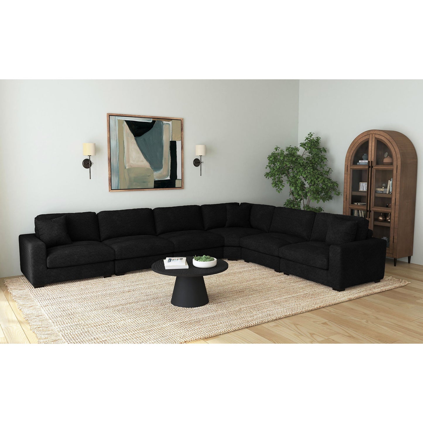 Arizona - Modular Armless Chair - Steno Black