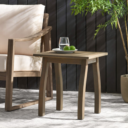 Kinesis - Outdoor Side Table With Slatted Top And Wood Frame