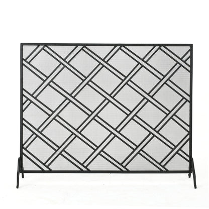 Elegant Design Fire Screen Protective Barrier Iron - Black