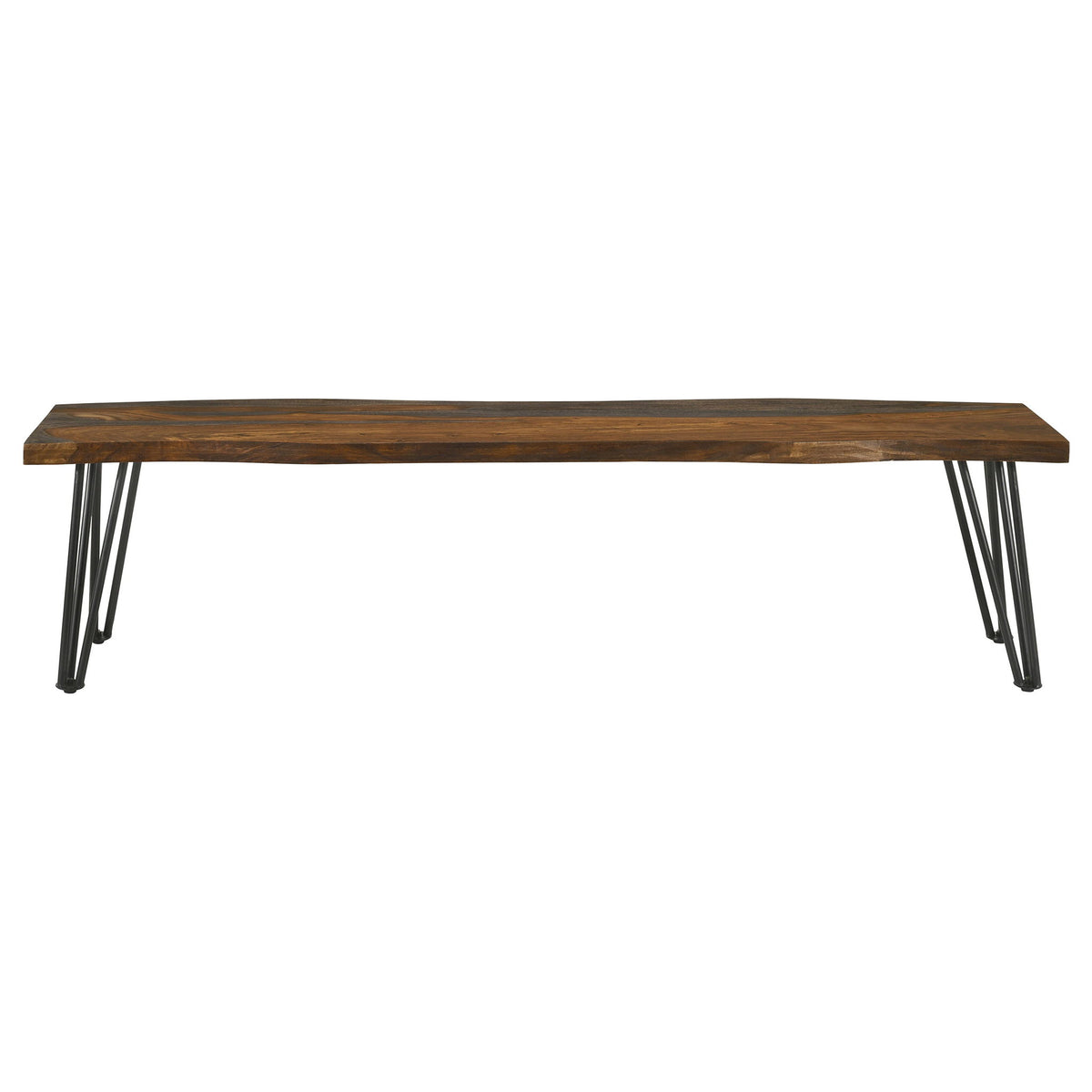 Neve - Sheesham Live Edge Dining Bench With Hairpin Legs - Gray