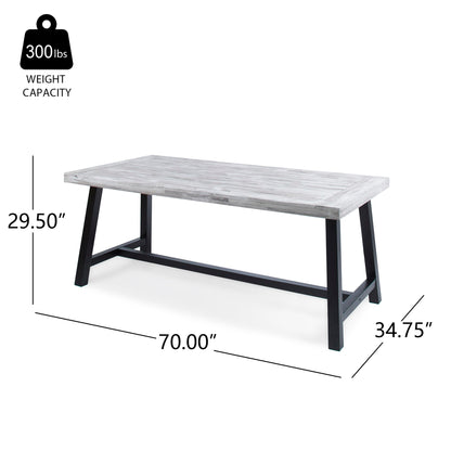 Outdoor Sandblast Finish Acacia Wood Dining Table