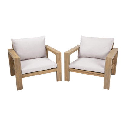 Stylish Outdoor Chair Set With Cushions For Garden (Set of 2)