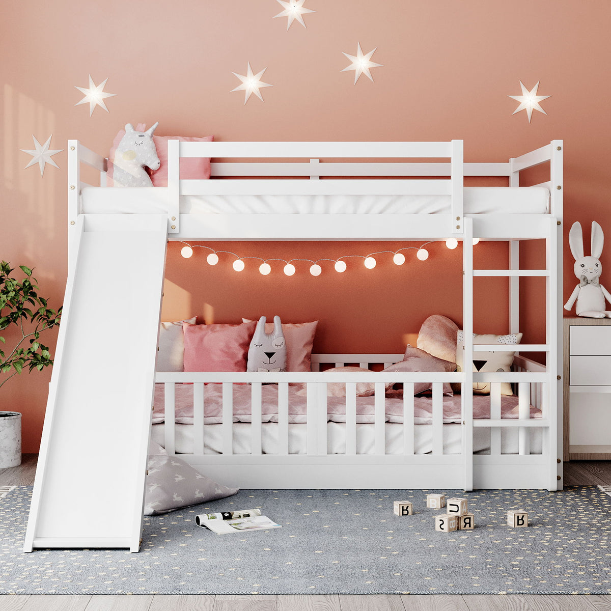 Functional Bunk Bed & Convertible Ladder And Slide