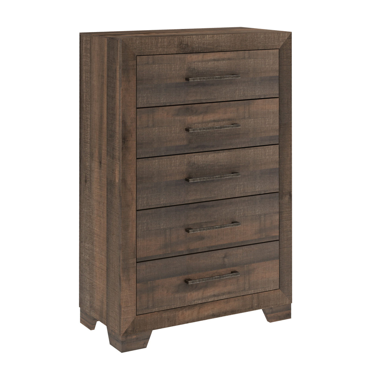 5 Drawer Chest With Casual Style - Brown