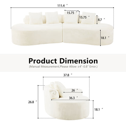 Modern Curved Sofa With Pillows