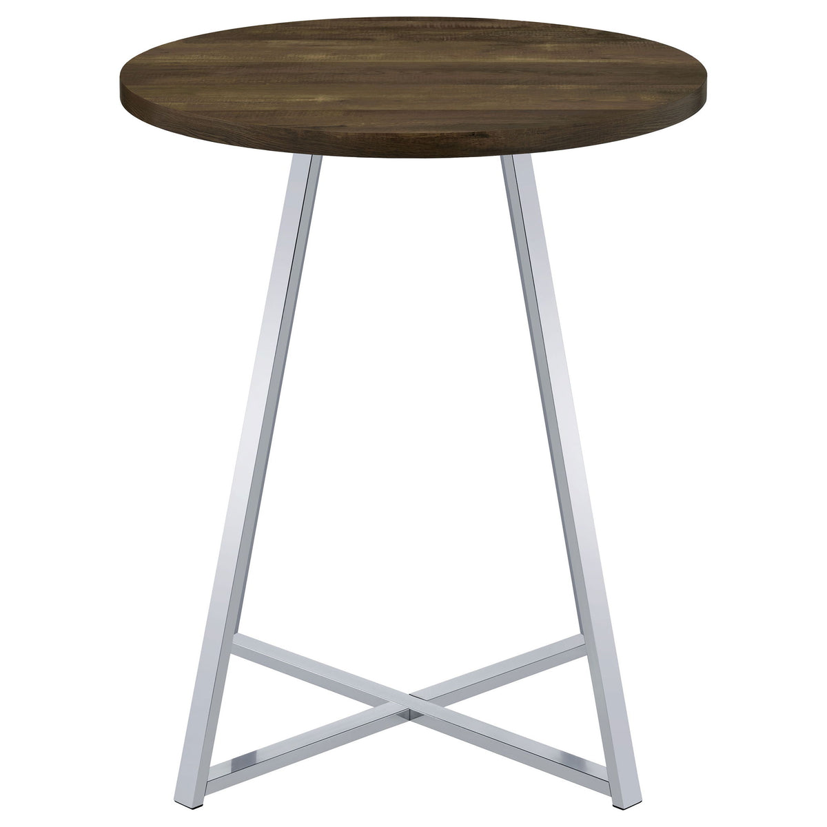 Burkhart - Round Height Bistro Bar Table - Brown Oak