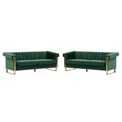 2 Piece Sofa Set With Tufted Back And Deep Seating