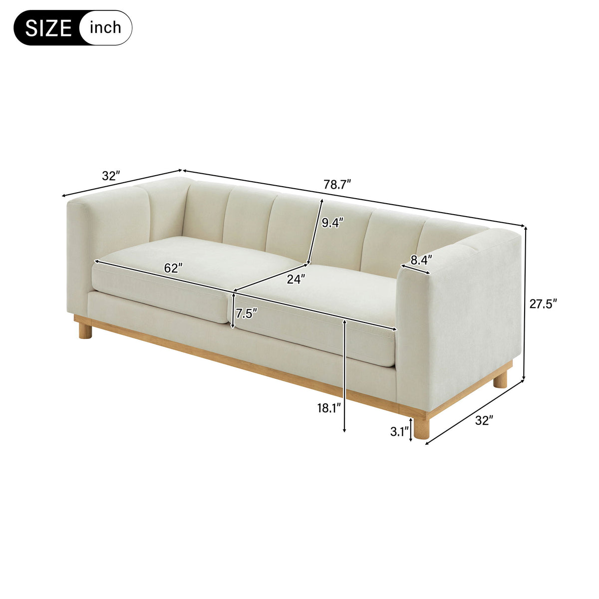 Soft Loveseat Sofa For Living Room