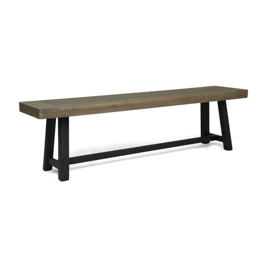 Cloud - Outdoor Bench With Acacia Wood Frame And Slat Panel Design