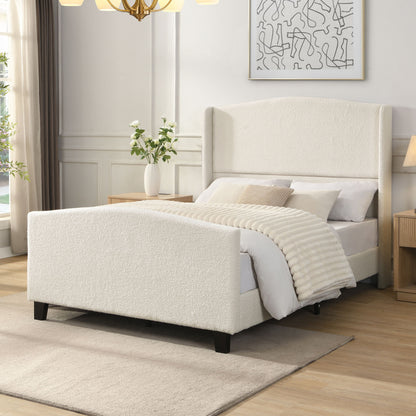 Platform Bed Frame With Tall Headboard And High Footboard