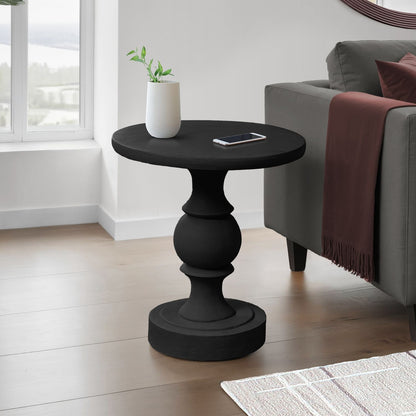 Round Accent Table, Indoor / Outdoor - Black