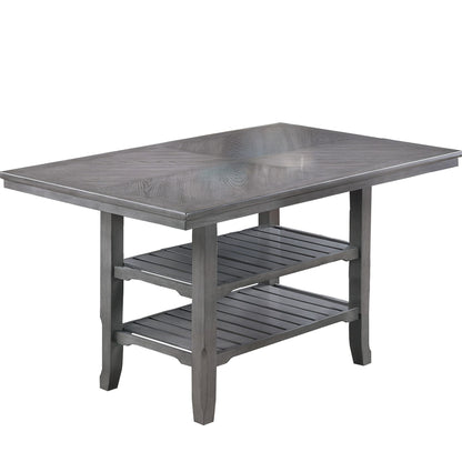 Dining Table 2 Shelves, Counter Height For Dining Room - Gray