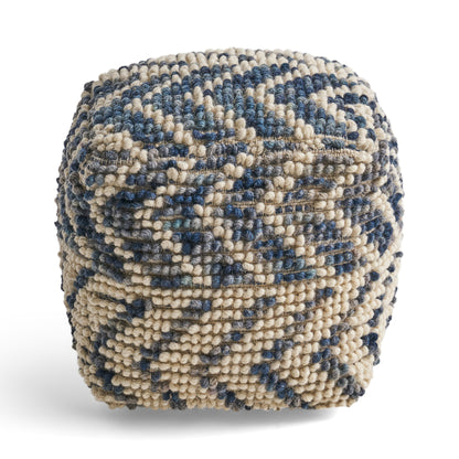 Alina - Wool And Cotton Pouf - Natural