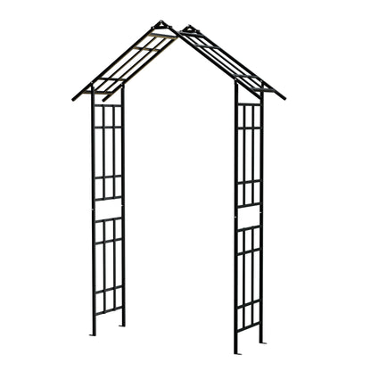 Garden Arch With Adjustable Width Climbing Plants Support - Black