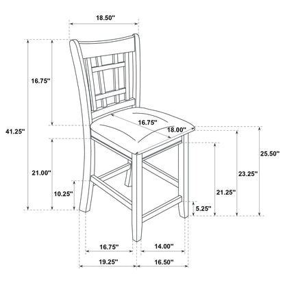 Lattice Back Counter Height Stools (Set of 2)