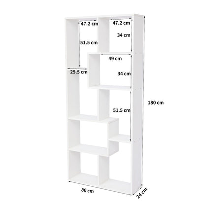 Asymmetrical Display Shelf & Bookcase, 5 Tier