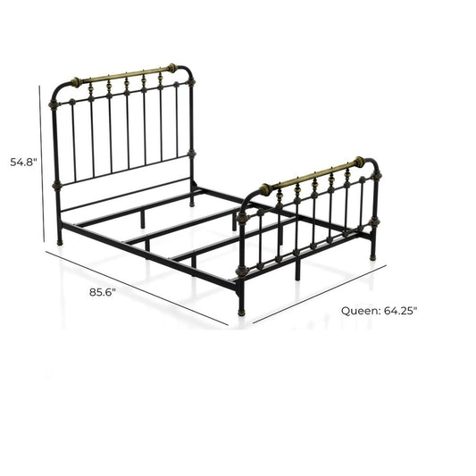 Transitional Style Bed With Accents