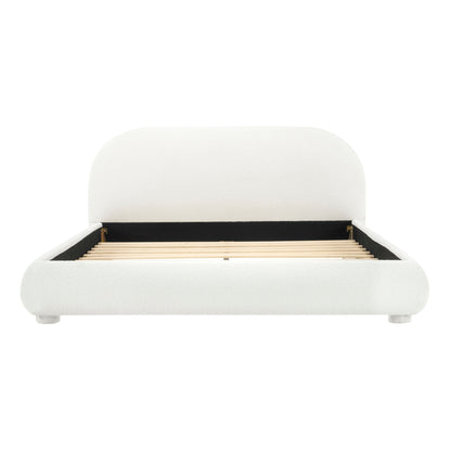 Upholstered Simple Modern Bedroom Bed With Curved Headboard