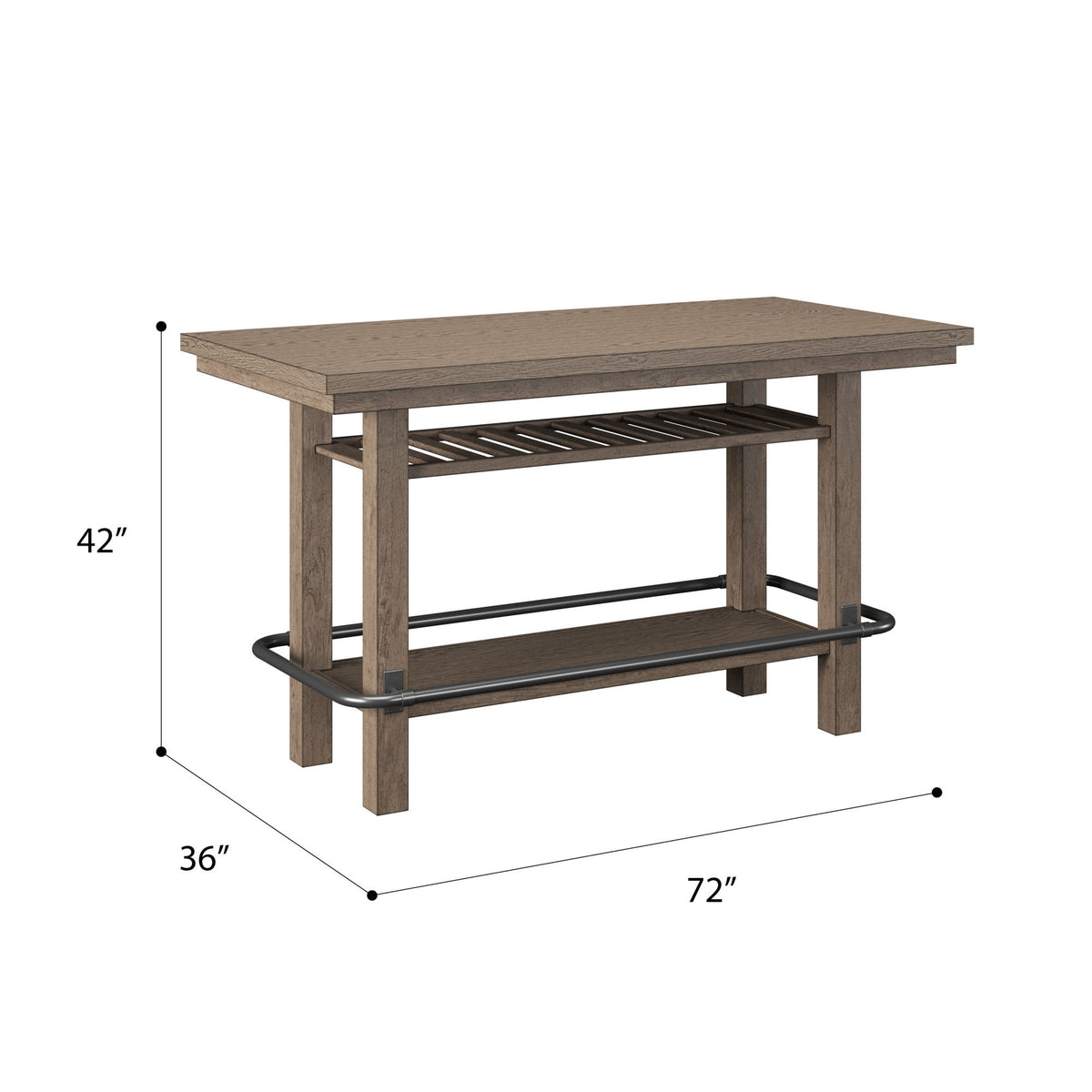 Bar Height Storage Table With Construction - Brown