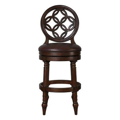 Stool With Back And Swivel Upholstered Seat