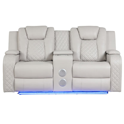 Benz - Power Reclining Loveseat With LED Lighting And Built In USB