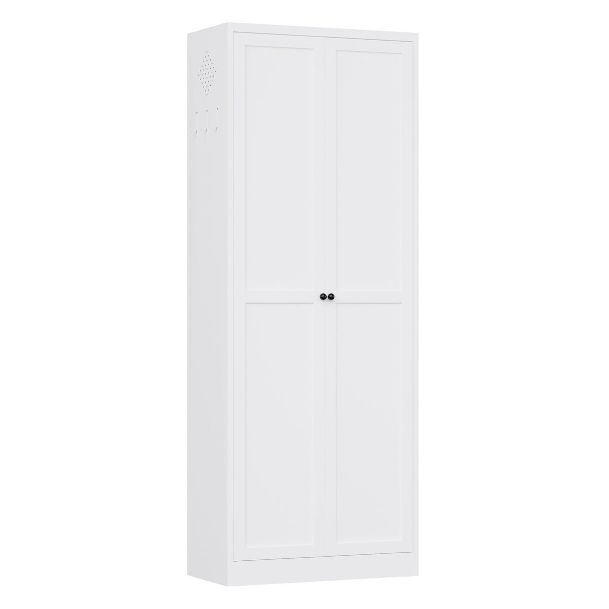 Kitchen Pantry Cabinet With Doors, Heavy-Duty Freestanding Storage Organizer With 5 Adjustable Shelves, Tool Free Assembly - White